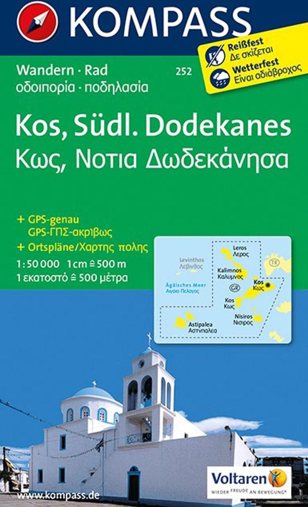 KOMPASS Wanderkarte 252 Kos - Südlicher Dodekanes 1:50.000