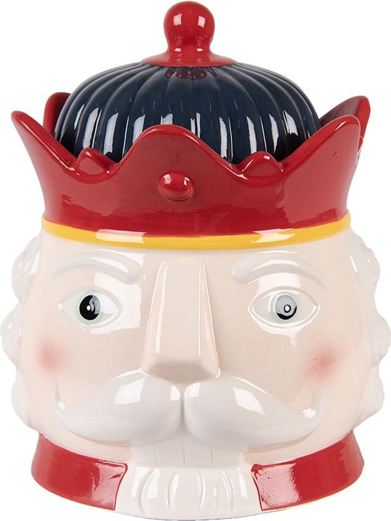 Clayre & Eef Vorratsglas Nussknacker Ø 16x19 cm Rot Keramik