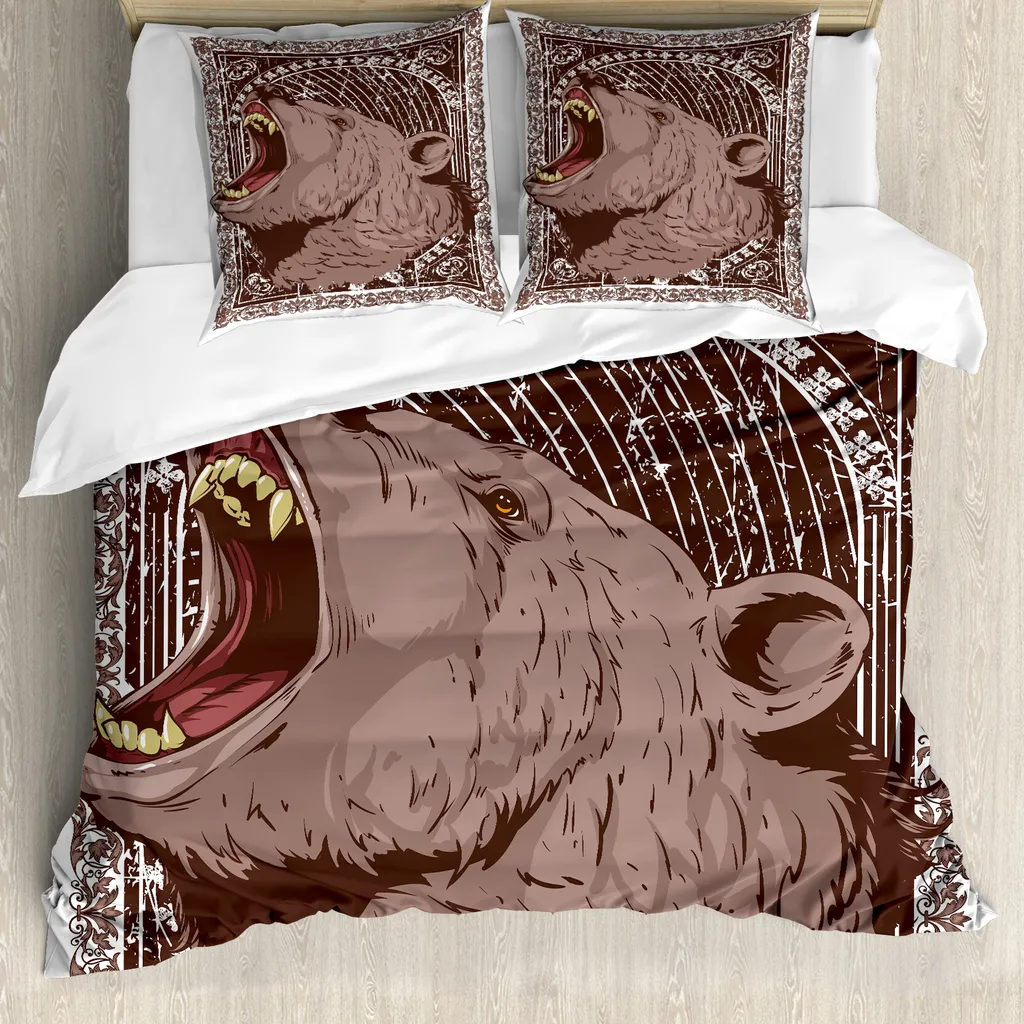 Sezhiqeu Set Copripiumino Matrimoniale 240x220 cm Barboncino, Biancheria da Letto Animale Cane in Microfibra Morbida, 3d Copripiumini e 2 Federe con Cerniera B772