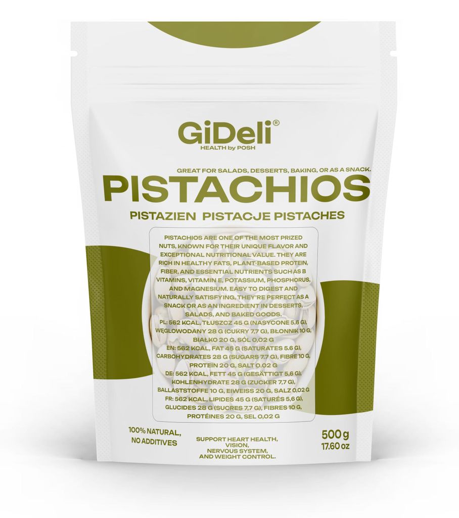 Pistazien 500g Geröstet Gesalzen mit Schale Vegan Keto Proteinreich Natur GiDeli