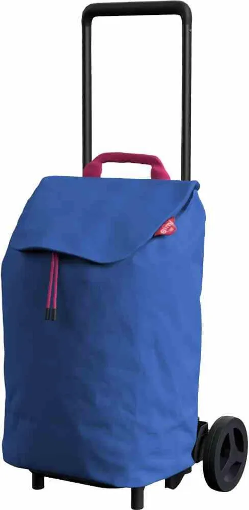 Chariot de courses Gimi Easy 40 litres résistant avec sac bleu