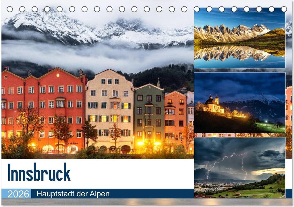 Innsbruck - Hauptstadt der Alpen (Tischkalender 2026 DIN A5 quer), CALVENDO Monatskalender
