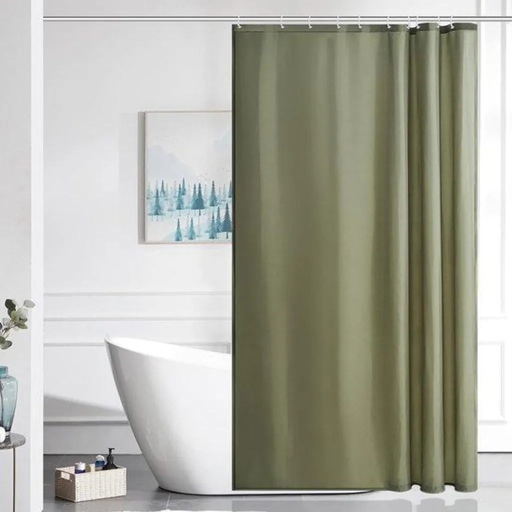 Rideau de douche anti-moisissure vert sauge lavable 100x200 cm souple