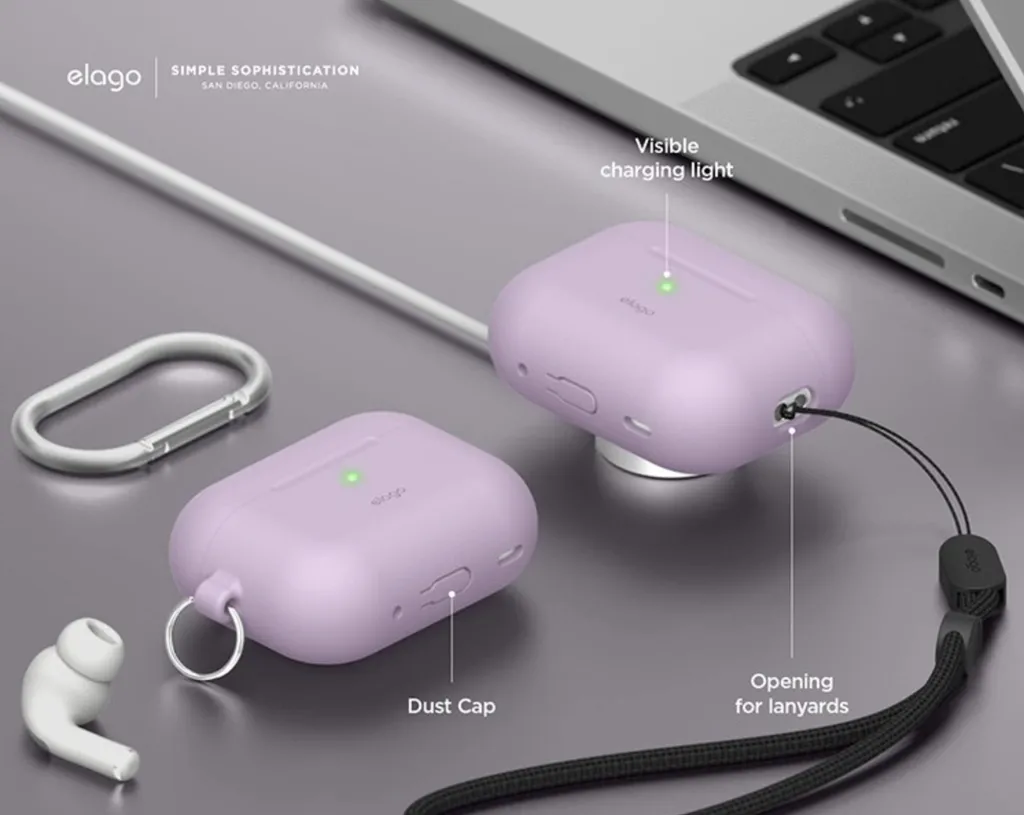 Miglior Prezzo Elago Custodia AirPods Pro 2 Silicone Lavanda - 3