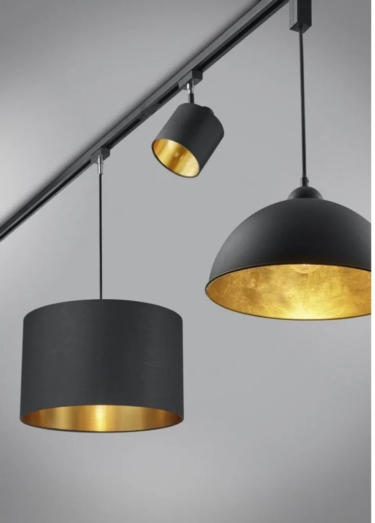 Lampe Suspendue E27 Jimmy DUOline Noir Or avec Réflecteur Chaud - 6