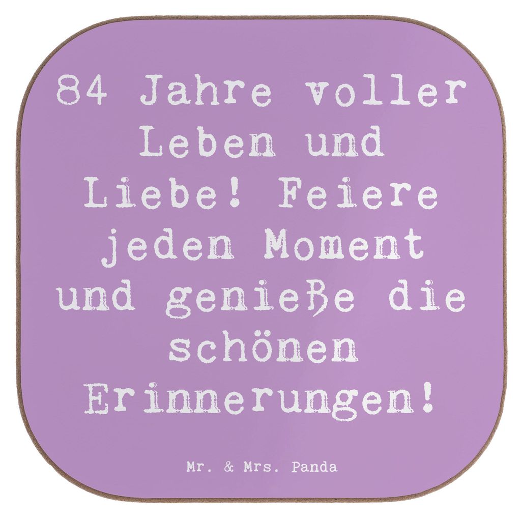 Mr. & Mrs. Panda Tischuntersetzer Spruch 84. Geburtstag Produktbild 