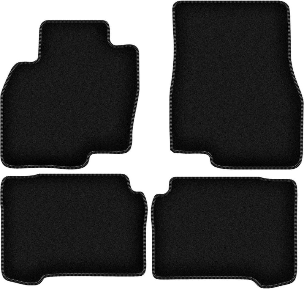 Wielganizator Velours-Autoteppiche – passend für Mitsubishi Grandis (Minivan, Bj. 2004-2010) – schwarz, passgenau, mit Befestigungen set 4 Stk.