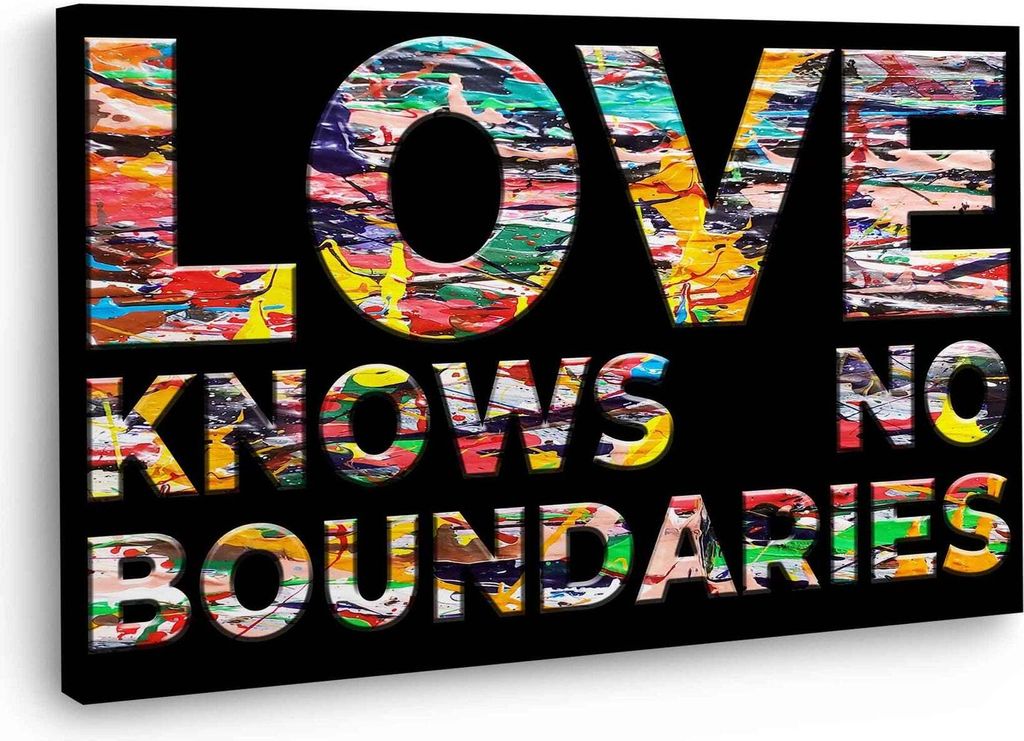 Wandbild Leinwandbild Zitat Pop Art abstrakt Kunstdruck XL Wanddeko: 120x80x2cm