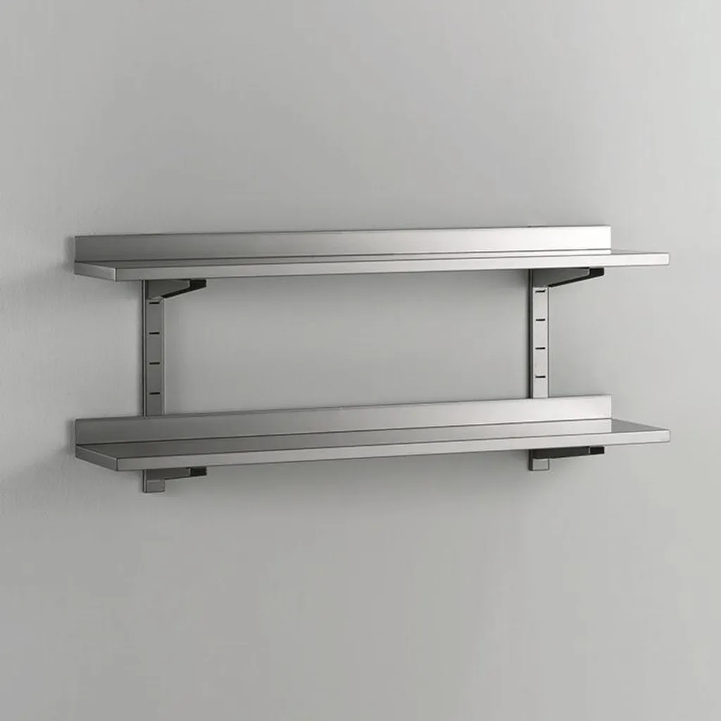 Gagnez de la place avec cette étagère murale inox double 1100x400 robuste