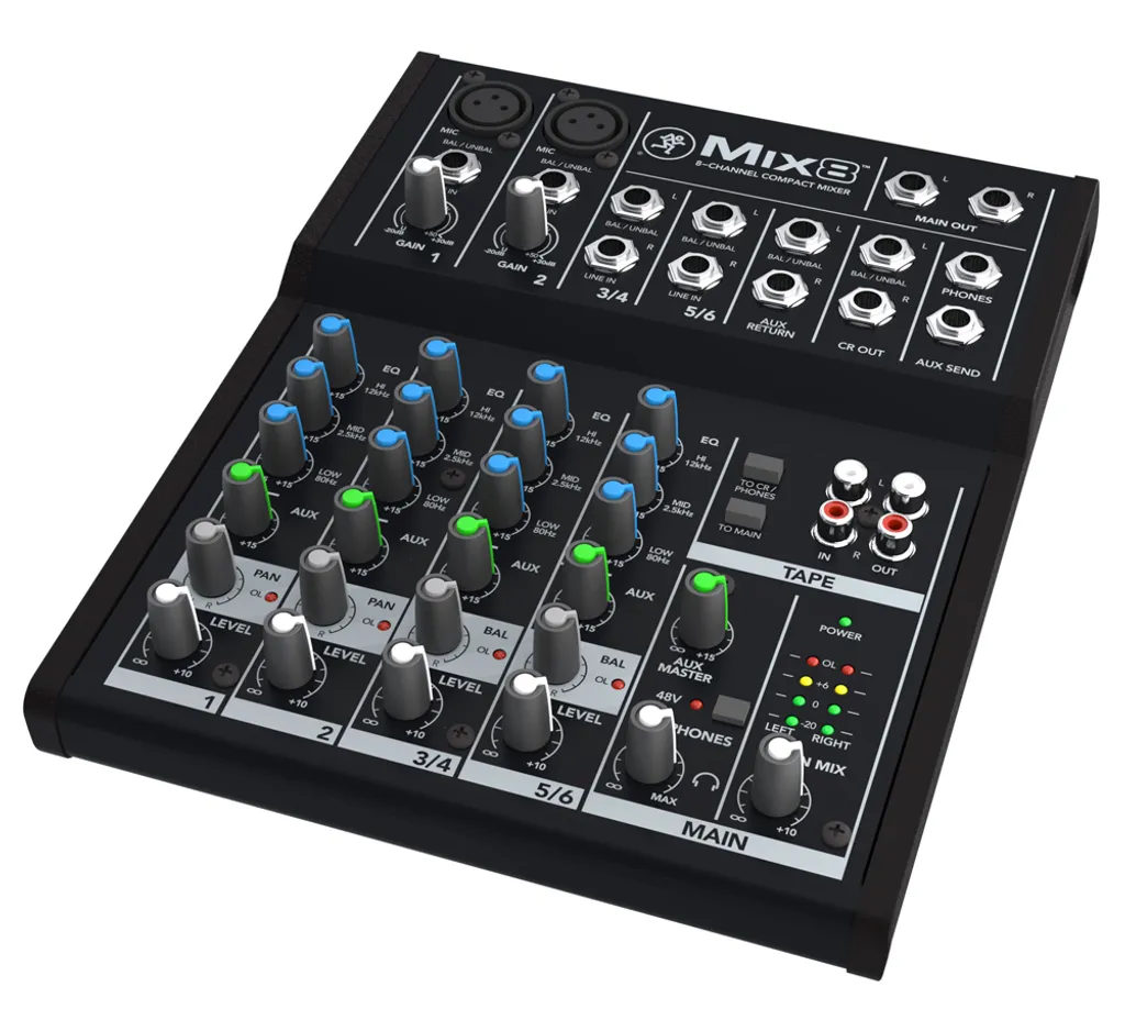 Mackie Mix8 Noir : Table 8 canaux pour un son clair, sans bruit de fond