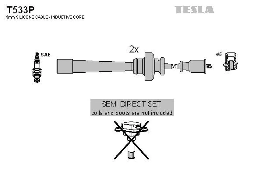 Offerta Set Cavi Accensione TESLA T533P - Qualità OEM Mitsubishi