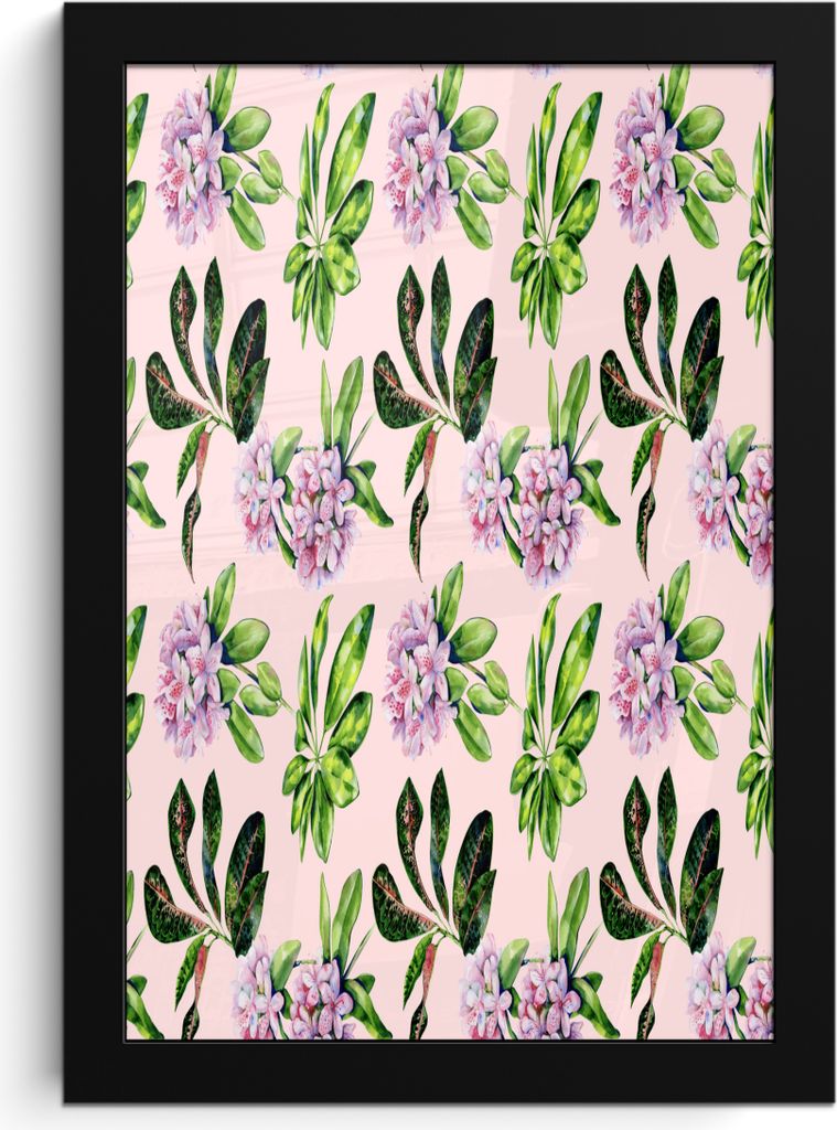 MuchoWow MuchoWow Gerahmtes Poster Blumen - Blätter - Hortensie 20x30 cm - Poster mit zchwarzem Bilderrahmen - Drucken - Bilder Poster im Rahmen