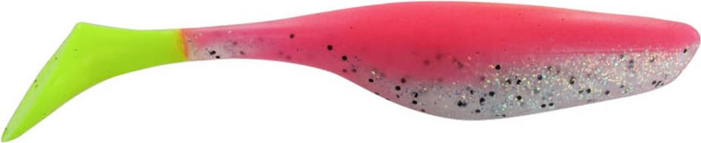 Jenzi River Shad USA-Bass Gummiköder pink glitter gelb 9cm 1 Stück
