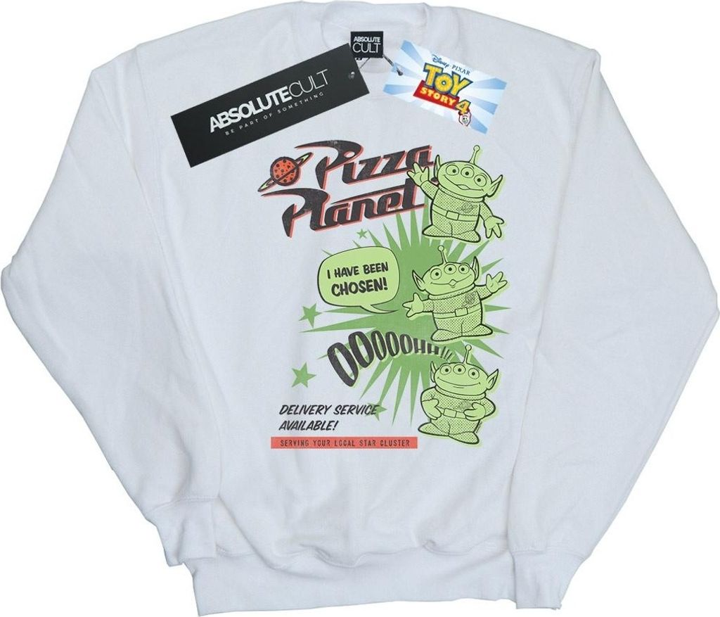 Disney - "Toy Story 4 Pizza Planet Little Green Men" Sweatshirt für Herren BI50233 (3XL) (Weiß)