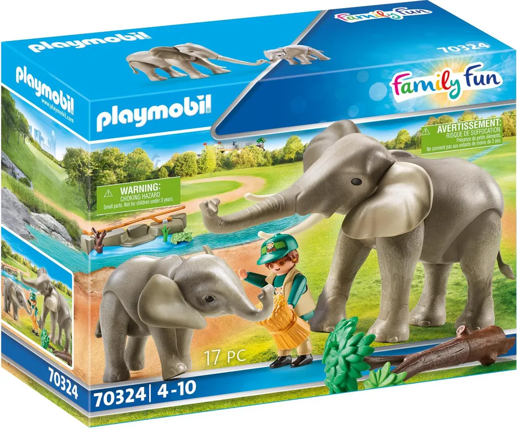 Jouet Enclos des Éléphants PLAYMOBIL 70324 avec figurines d'animaux
