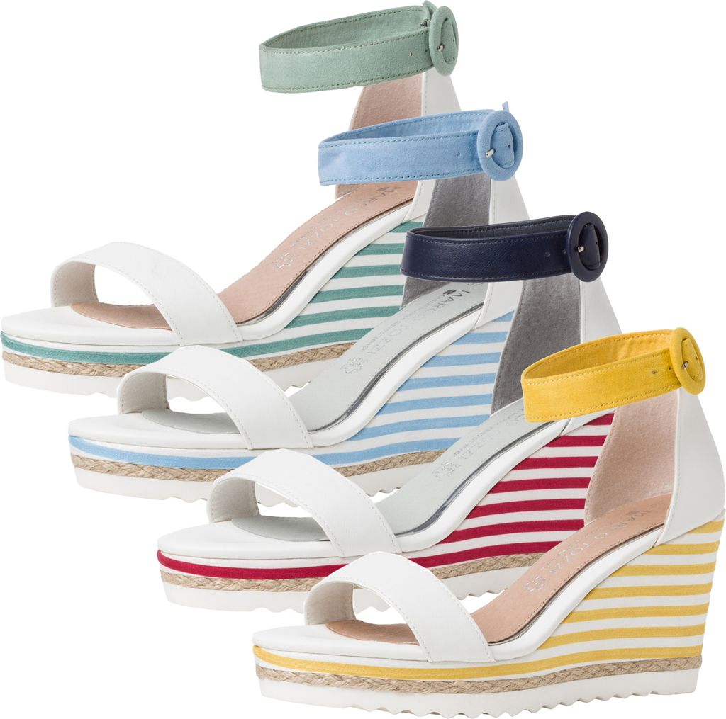MARCO TOZZI Damen Sandalen Sandaletten Keilabsatz 2-88703-26, Größe:39 EU, Farbe:Gelb
