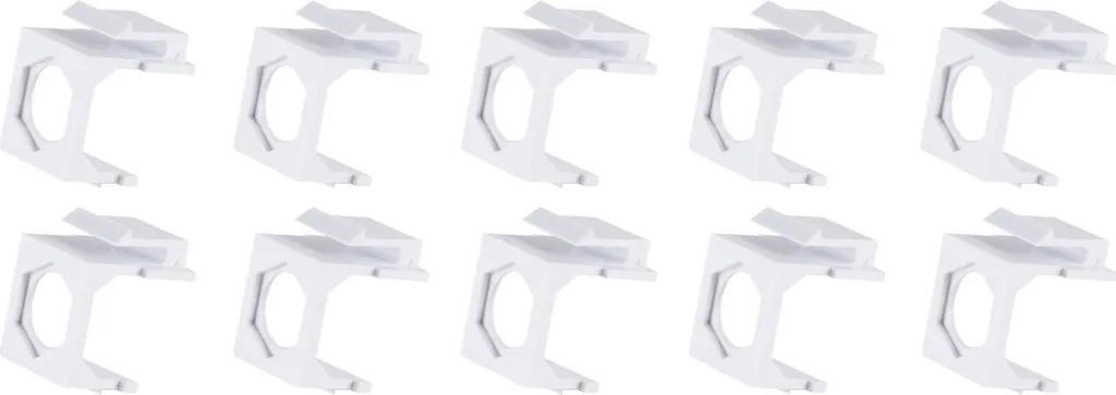 Lot de 10 Inserts Keystone Hexagonaux pour Plastron Mural Blanc Pur