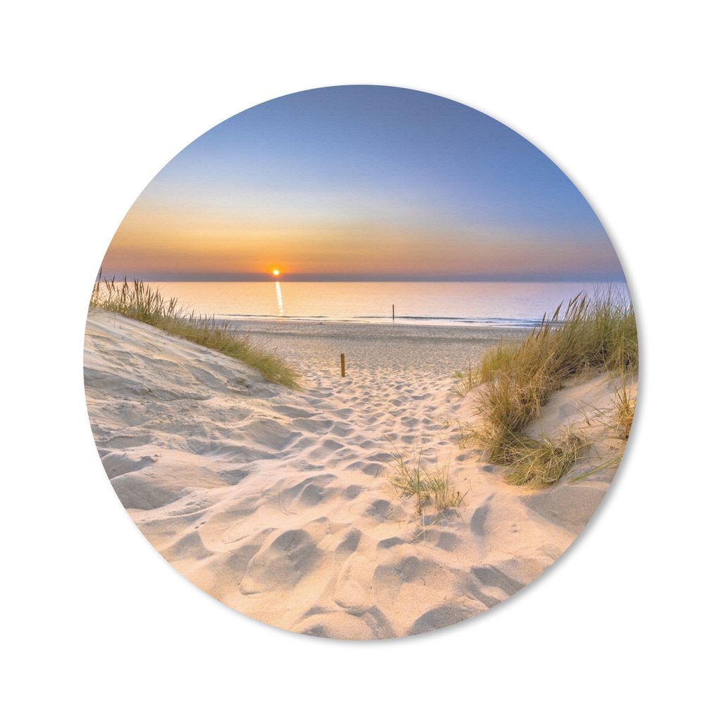 MuchoWow Mauspad Mousepad Düne - Sonnenuntergang - Horizont - Strand - Gras 30x30 cm - Mousepads - Maus Mat - Pad - Mausunterlage - Tischunterla...