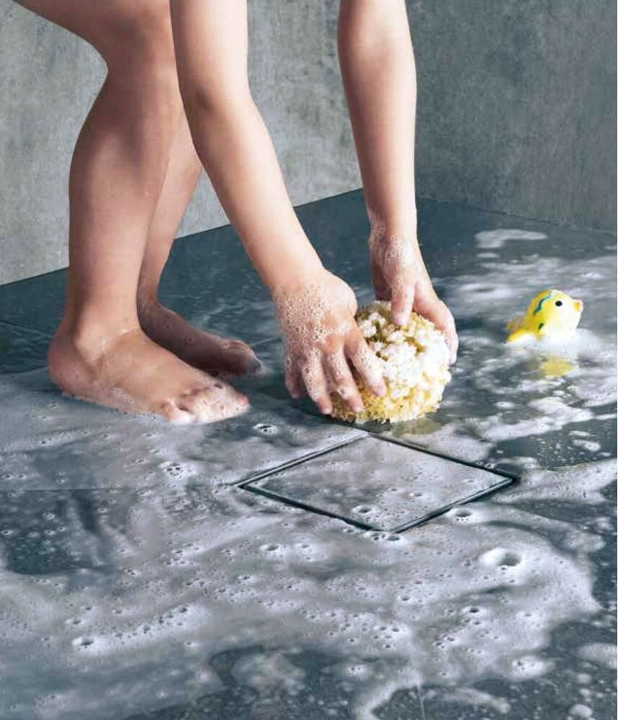 ESS Easy Drain Bodenablauf Aqua Quattro Total Fliese 10 x 10cm mit großem Dichtflies