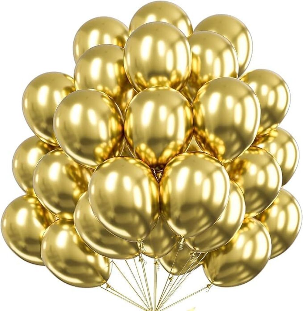50 palloncini, decorazioni per matrimonio, colore oro, Immagine del prodotto 