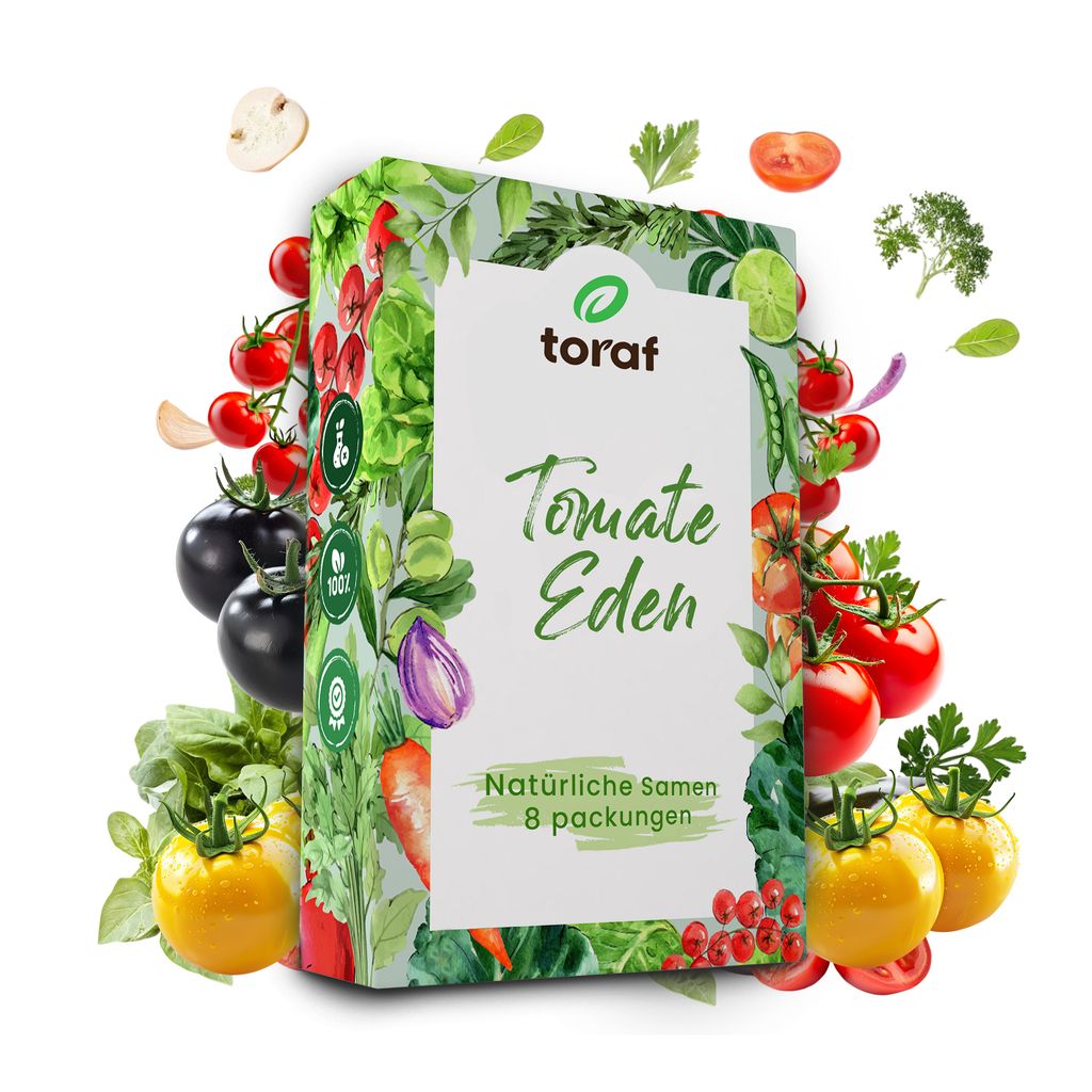 Toraf Tomatensamen Set 8 Sorten ca 800 Pflanzen Tomaten Saatgut Gemüse Samen für Garten und Gewächshaus, XXXL