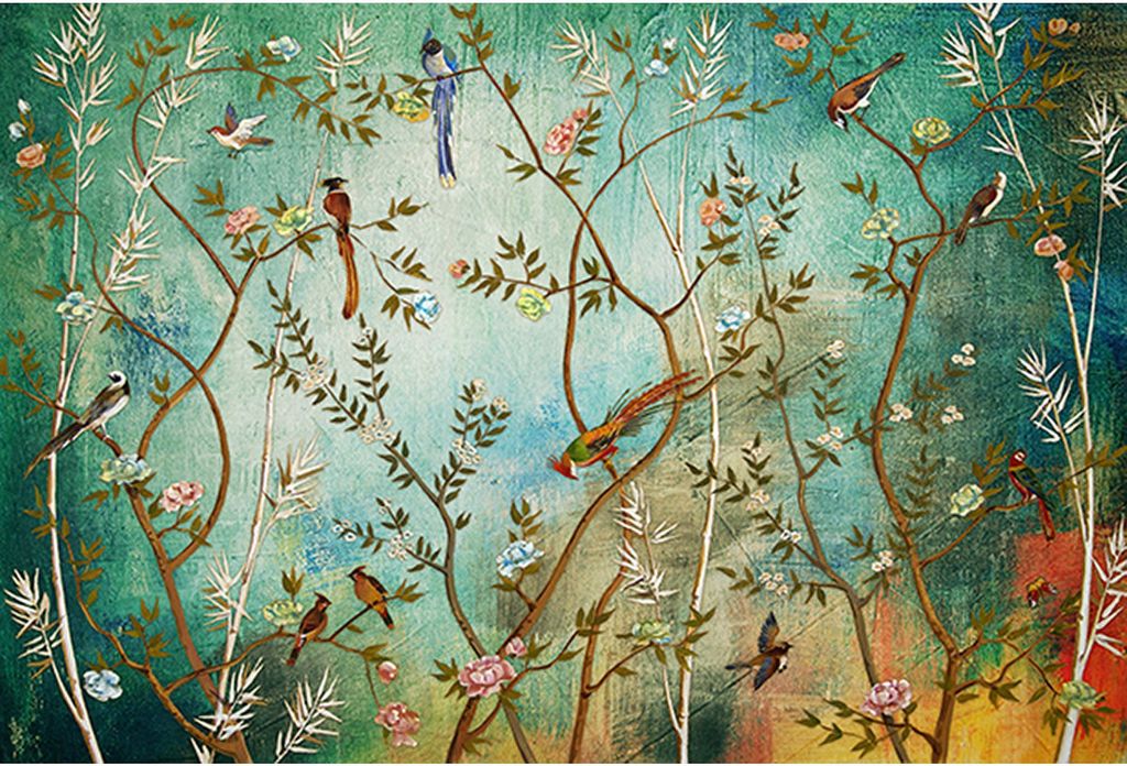 Tadessi Fototapete | Tiere | 4.00 m x 2.70 m | Blau | Braun | Wandbild | Digitaldruck