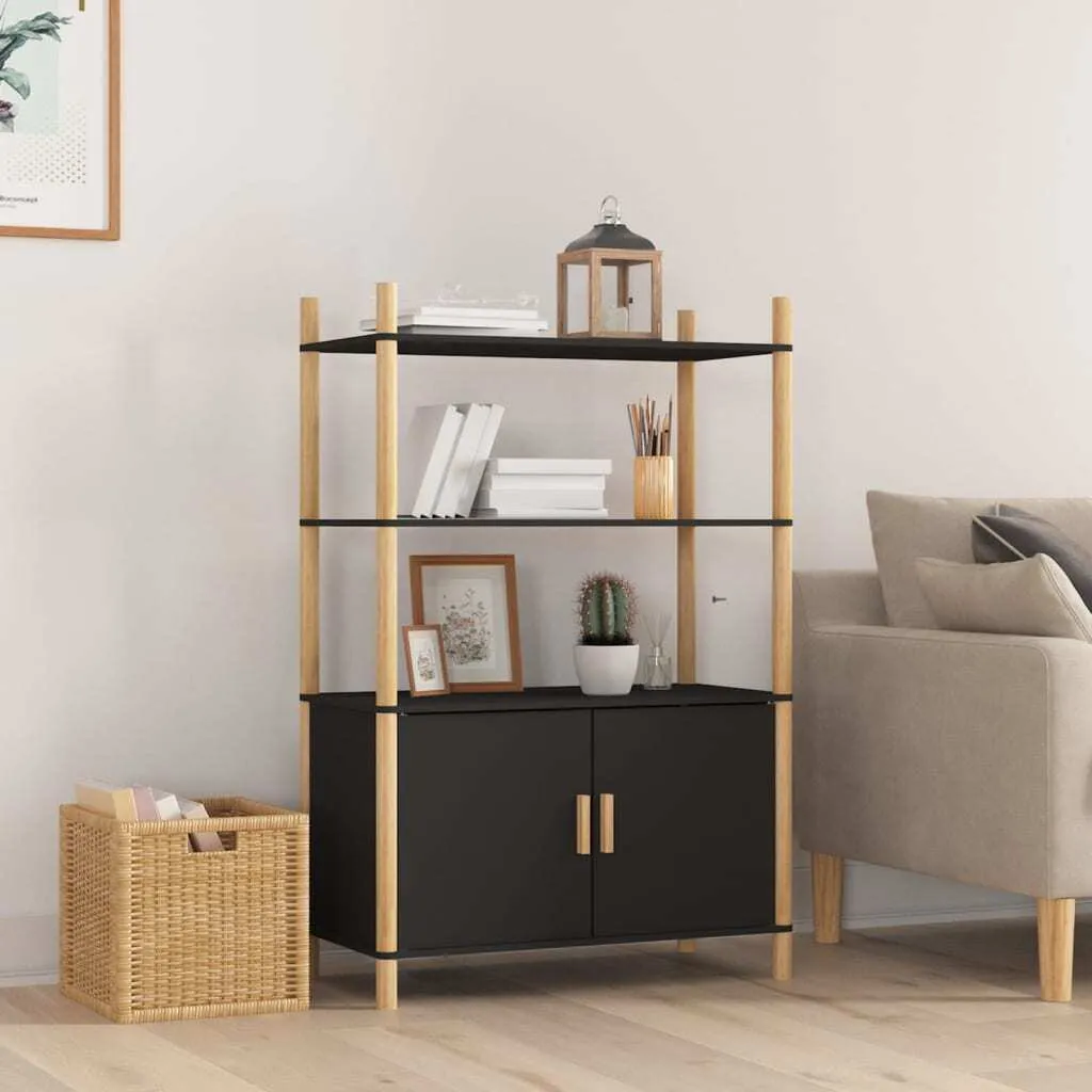 Madia Alta Nera 80x40x121 cm - Design Moderno The Living Store