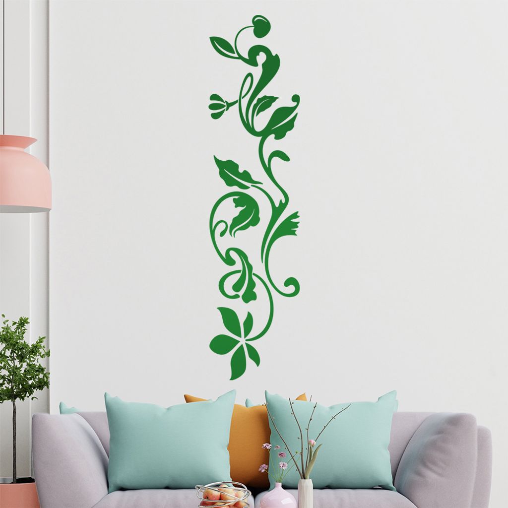 großes Blättertribal Wandtattoo in 6 Größen - Wandaufkleber Wall Sticker - Dekoration, Küche, Wohnzimmer, Schlafzimmer, Badezimmer