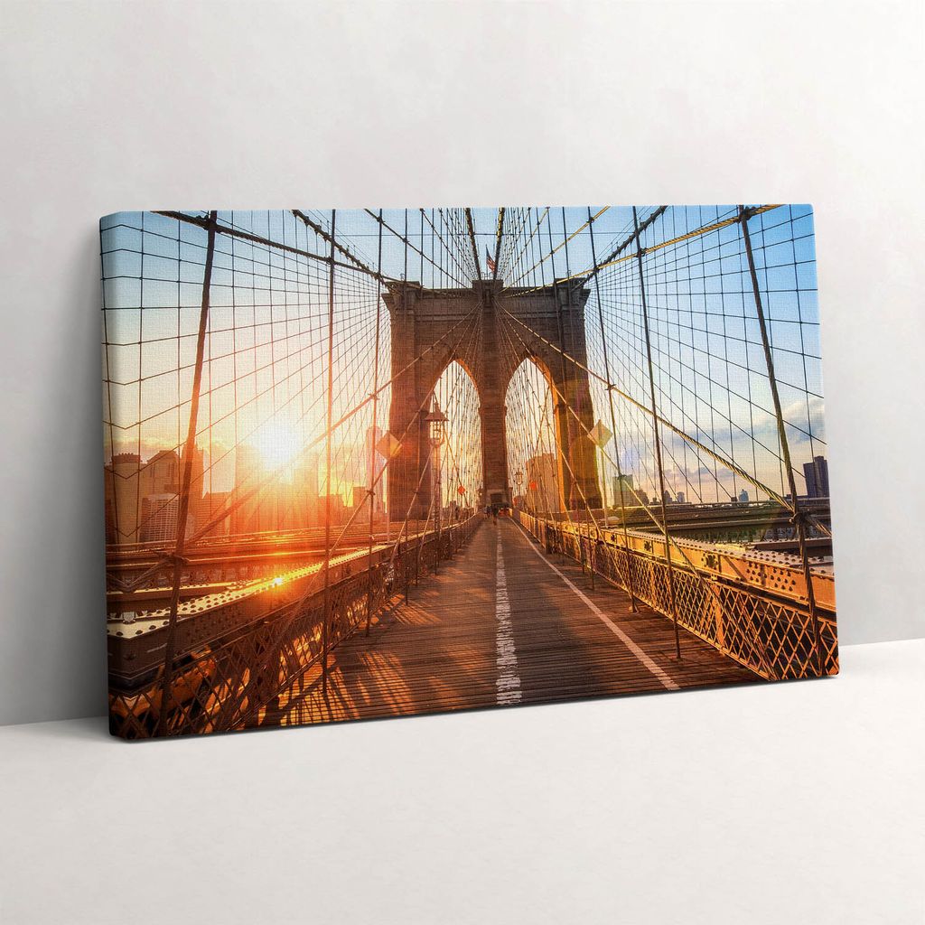 Brooklyn-Brücke NYC – Leinwandbild Wandbild – 60x40 cm – Leinwandbilder – Wandbilder – Schlafzimmer – Flur