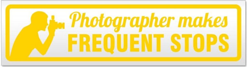 Kiwistar Frequent Stops Fotograf Magnetschild Schild magnetisch - 45cm Gelb - Magnetfolie für Auto PKW Kfz