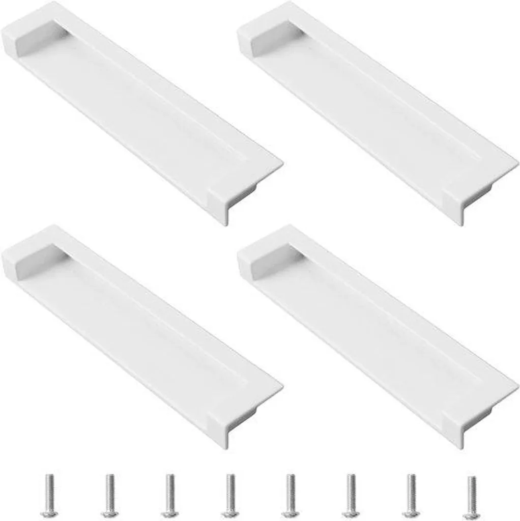 Lot de 4 poignées de porte blanches 143 mm en plastique haute qualité