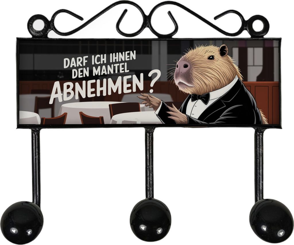 Capybara Kellner Kleiderhaken Leiste mit 3 Haken - Garderobe abnehmen