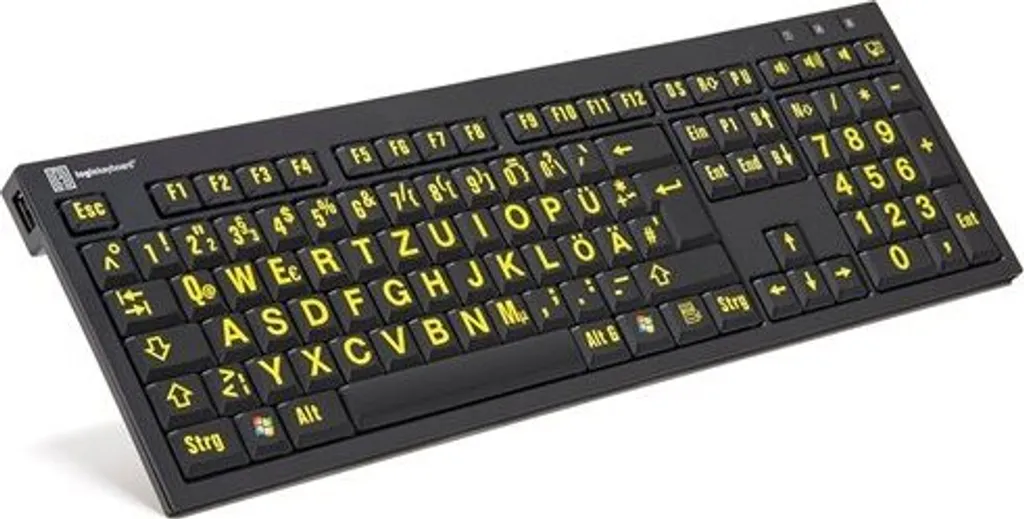 Clavier d'ordinateur filaire USB QWERTY Noir Logickeyboard Format Complet