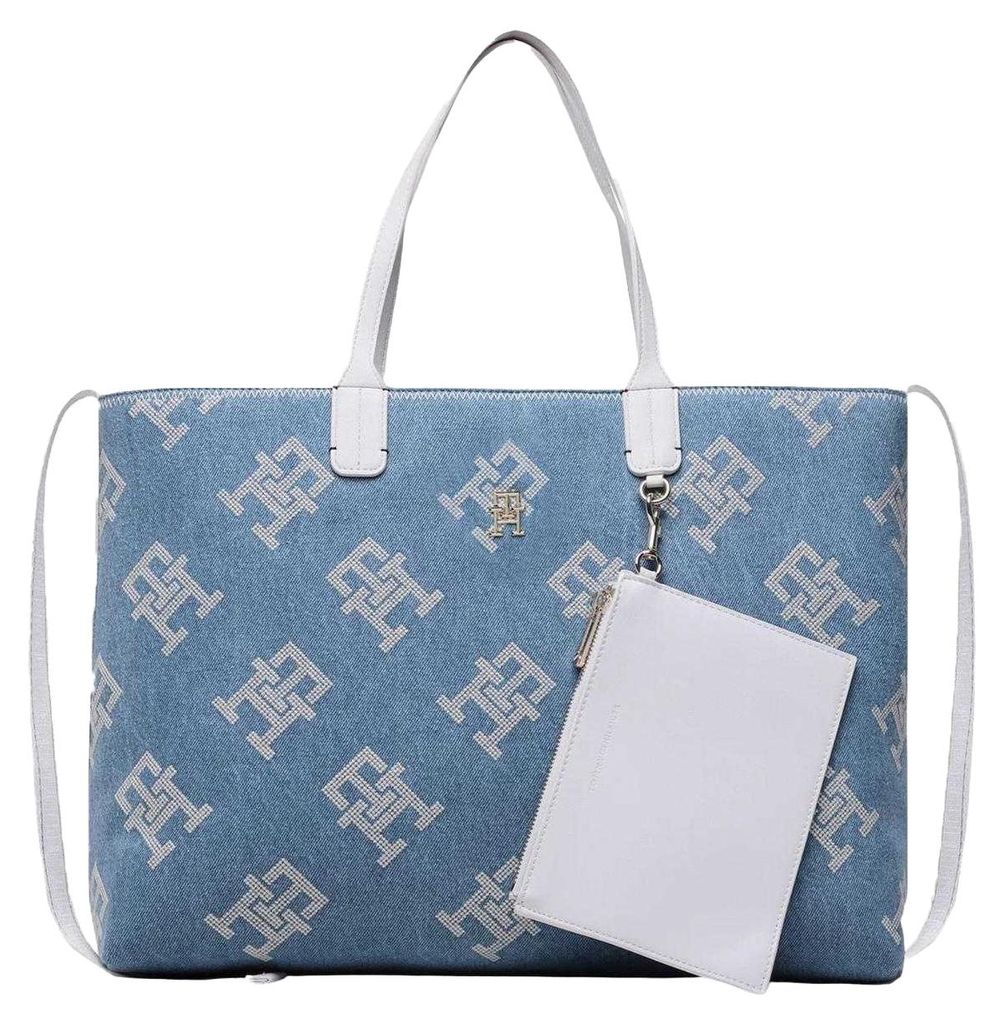 Tommy Hilfiger - Handtasche, Logo-Muster NA1376 (Einheitsgröße) (Blau)