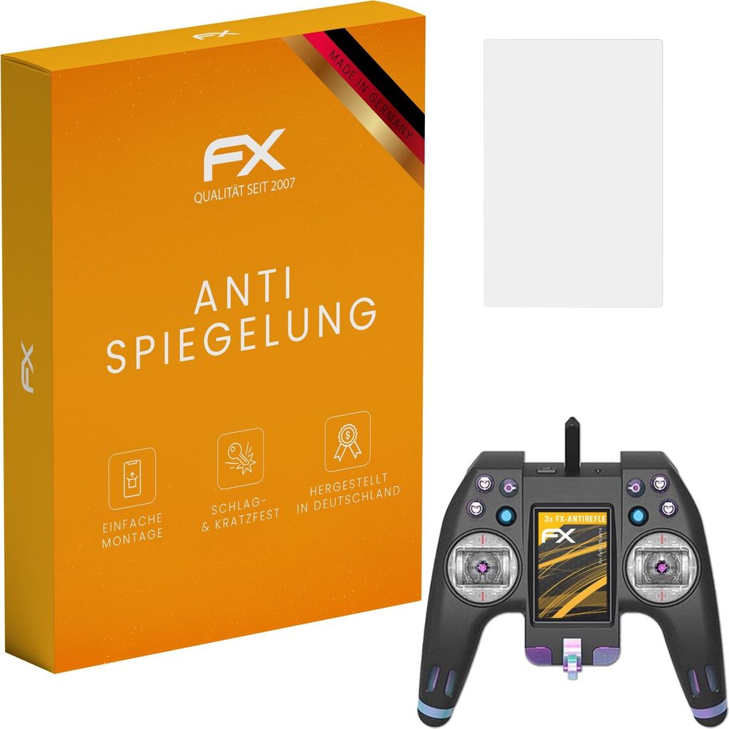 atFoliX FX-Antireflex 3x Schutzfolie kompatibel mit FlySky FS-NV14 Displayfolie