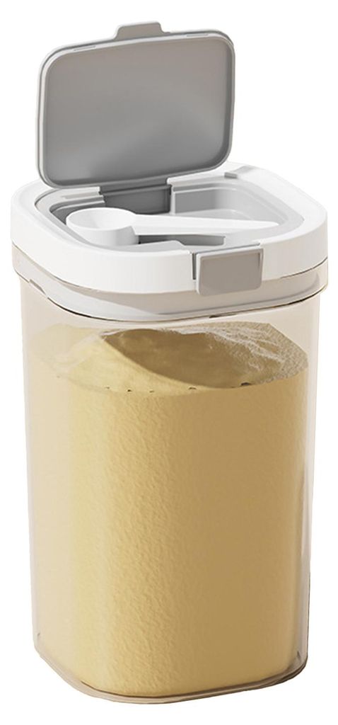 Versiegeltes Milchpulverglas, transparente Mehldose, luftdichter Müslibehälter mit Messlöffel, auslaufsicheres Vorratsglas für Schrank, Arbeits...