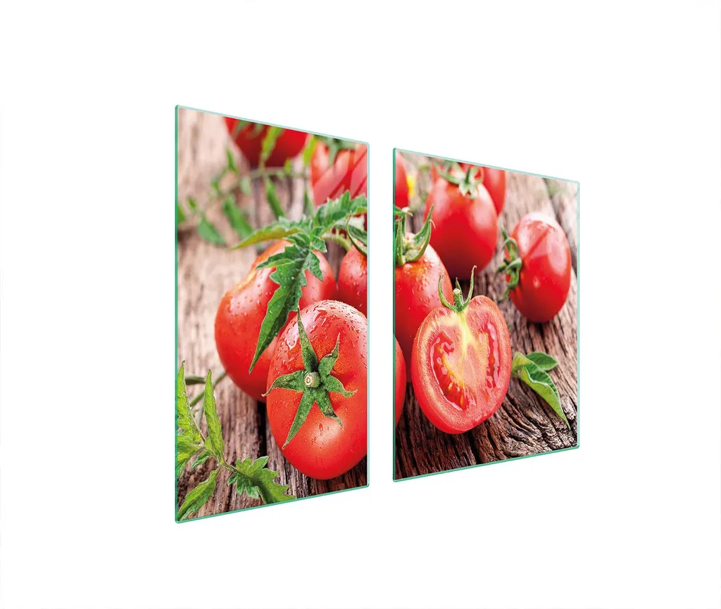 Copri Piano Cottura 2 Pezzi 100x52 Vetro - Tagliere Ceramica Rosso