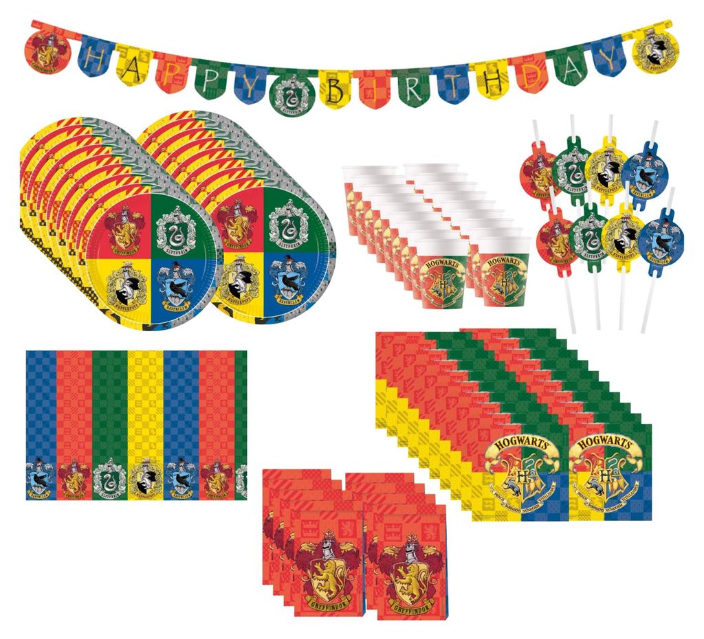 70-tlg. Harry Potter Hogwarts Houses Party Set für Produktbild 