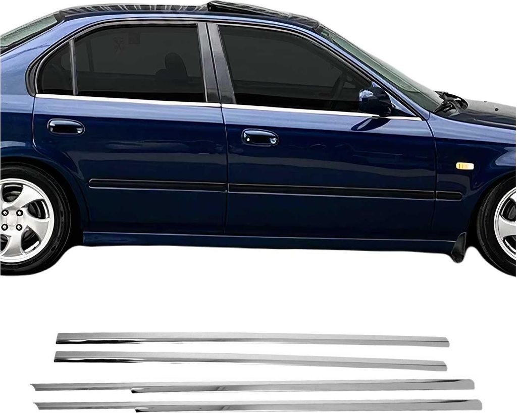 Fensterleisten Zierleisten für Honda Civic 6 Stufenheck 1998-2002 Edelstahl 4tlg