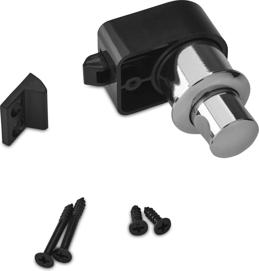 Möbelschloss für Schiebetüren und Rollläden - Push-Lock - Boot und Caravan - verchromt poliert