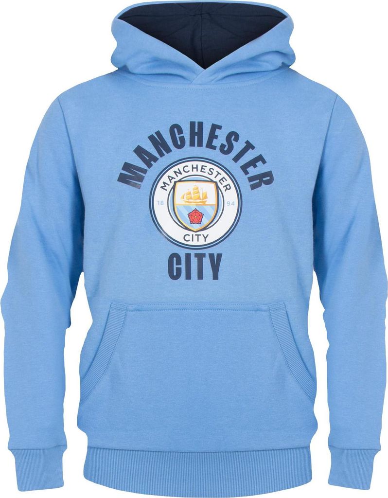 Manchester City FC - Kapuzenpullover für Jungen, Fleece GF511 (134) (Himmelblau)