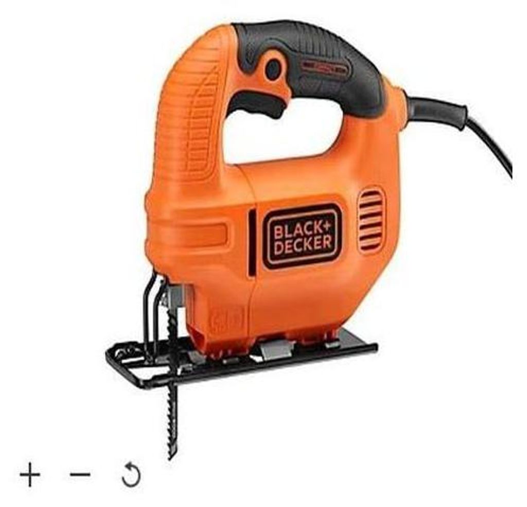 Stichsäge – BLACK+DECKER – BES410K – 410 W – Integrierte Staubabsaugung – U-förmiges Sägeblatt für Holz