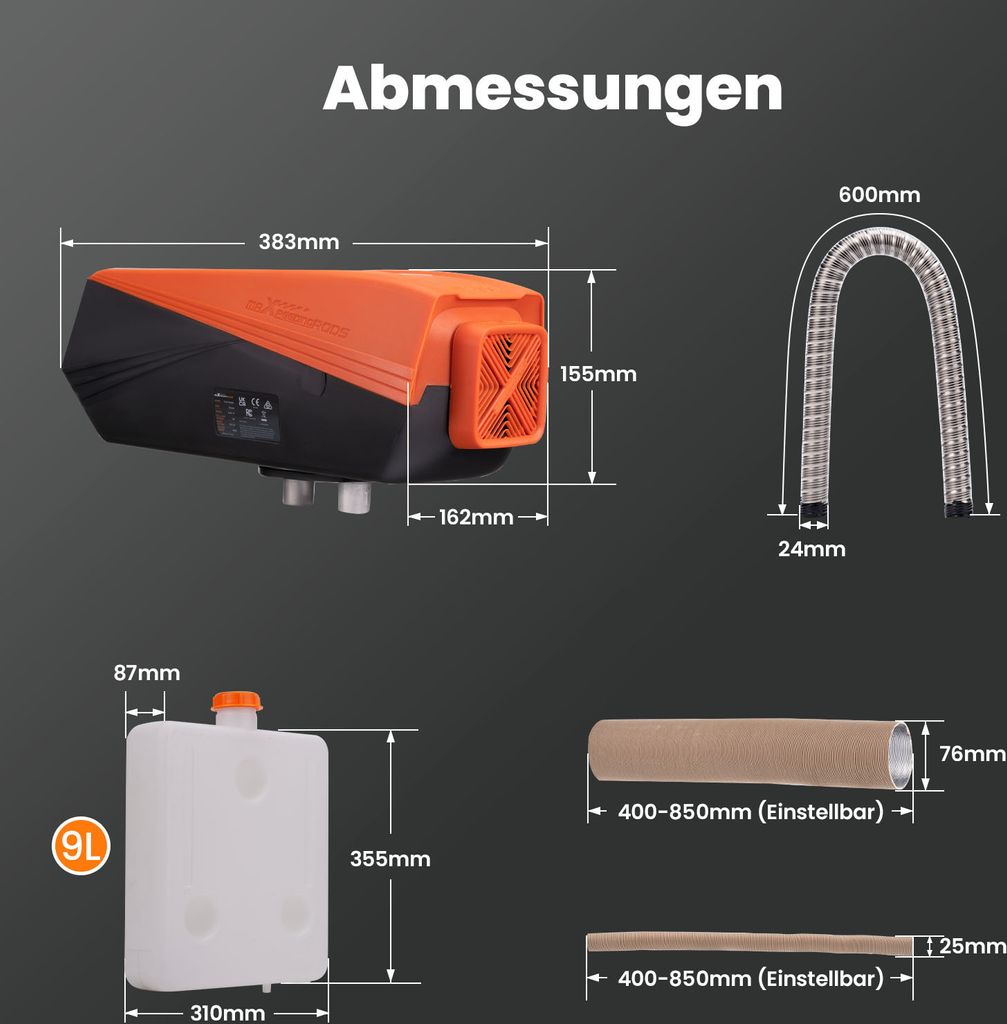 MaXpeedingrods 12V 5KW Diesel Heater Bluetooth LCD pro Obrázek produktu 6