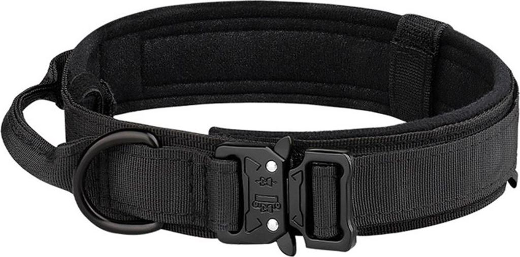 Hundegeschirr Set für große Hunde, verstellbar, gepolsterter Griff, Leine, robust, schwarz, L