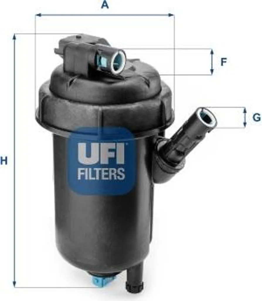 Filtre à carburant haute efficacité UFI 55.139.00 montage Fiat 51753547