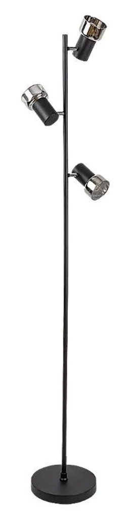Lampadaire de Salon Hatice 3 Lumières Design Contemporain Noir et Verre