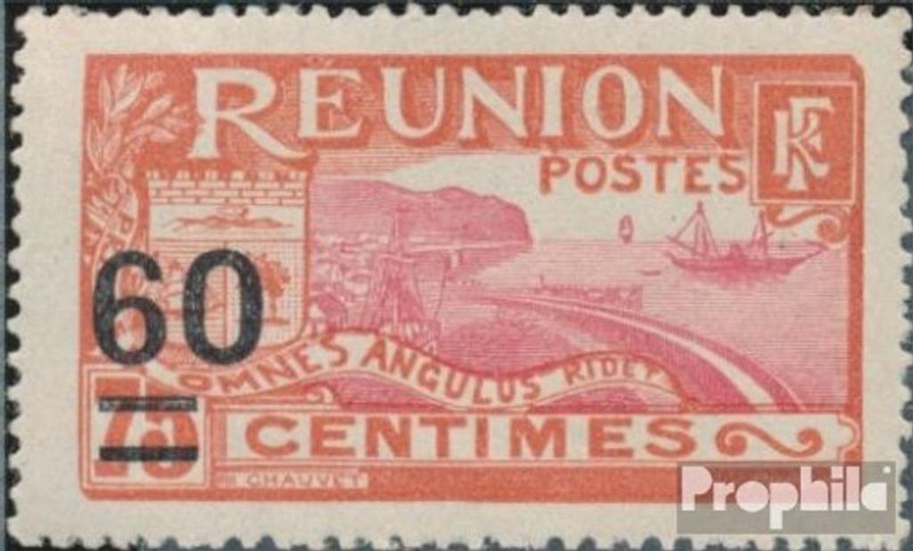Briefmarken Reunion 1922 Mi 86 mit Falz Aufdruckausgabe