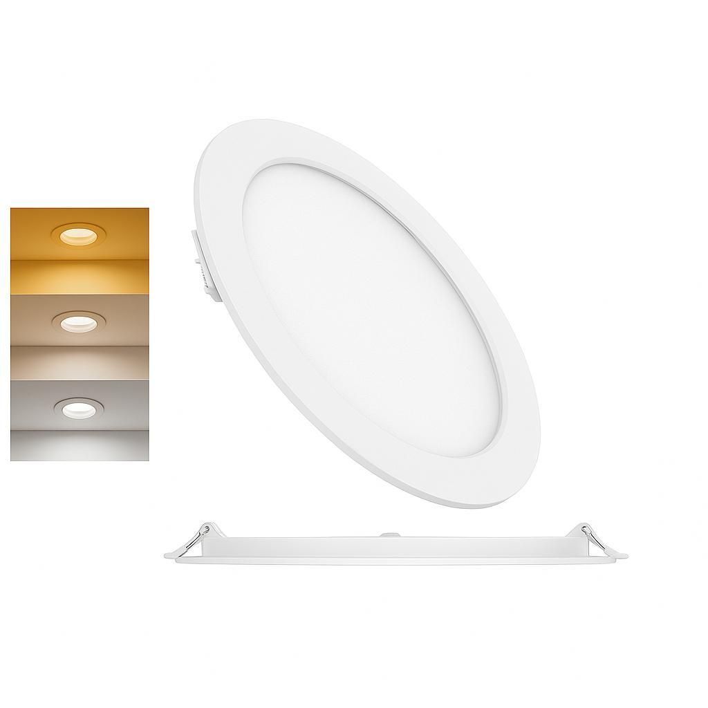 Braytron Ultraslim LED Einbaustrahler 18W Weiß Ø229mm | 1760 Lumen | 3CCT 3000K/4000K/6500K | 26mm