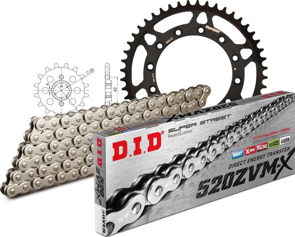 Kit Stahl passend für Honda XR500 R 81-86/XR600 R 85-87 14-48-110 DID520ZVM-X(S&S) Niet