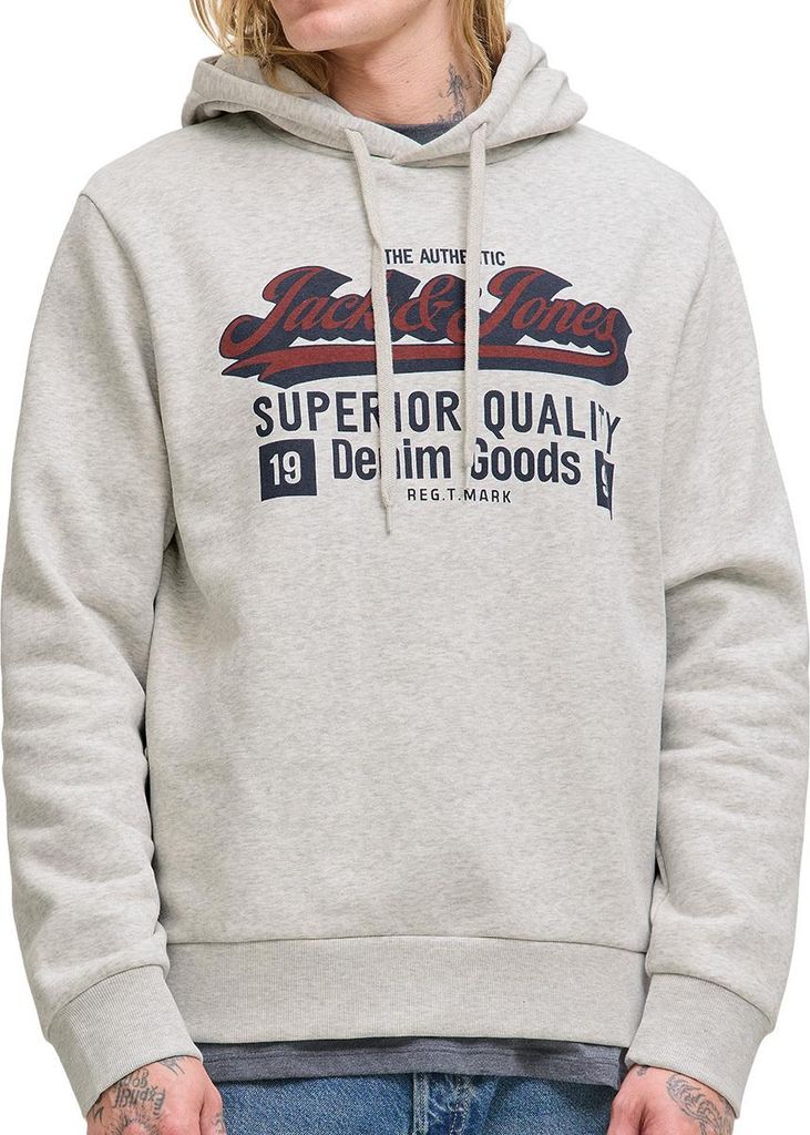 Jack&Jones Hoodie 12279649-GRIS in Grey color size x-large